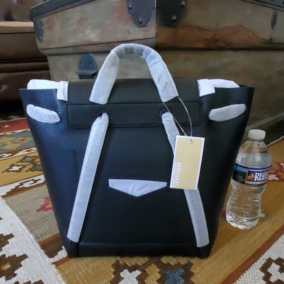 Michael Kors Junie Black Pebble Leather Backpack - Picture 2 of 7